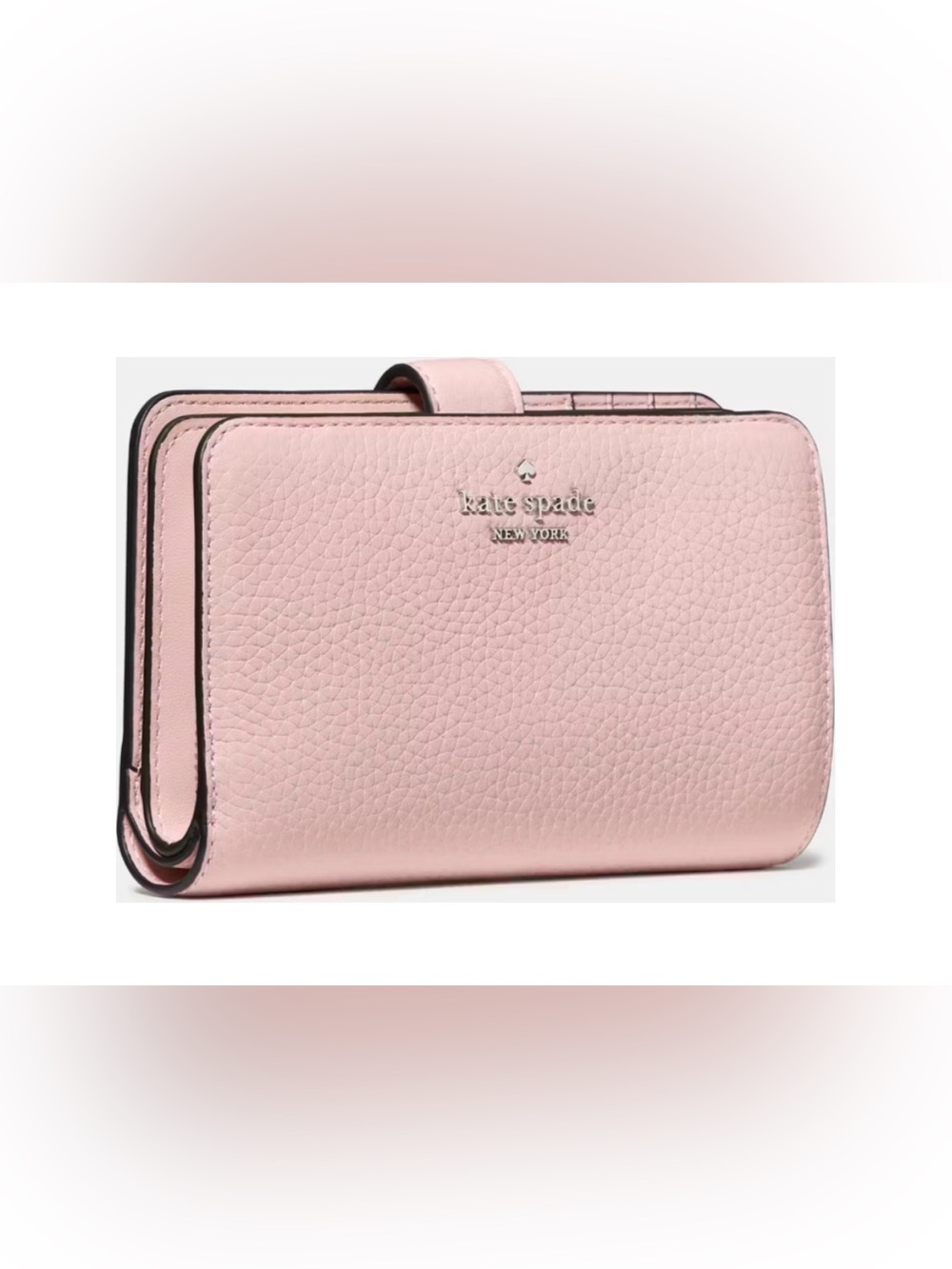 kate spade Pink Pebbled Leather Lena Snap Wallet - Picture 3 of 7